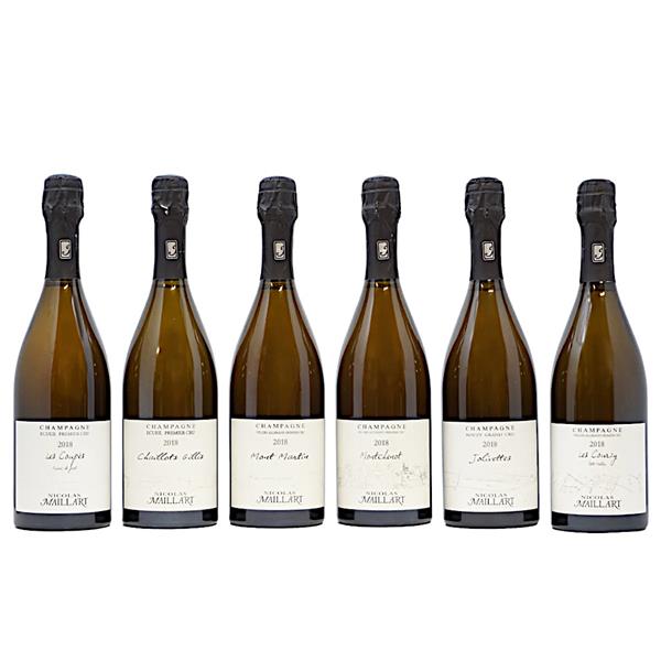 NICOLAS MAILLART Champagne Collezione 6 LIEUX-DITS 2018 Cassa Legno