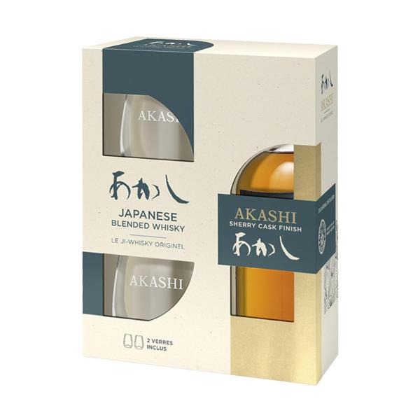 WHITE OAK Japanese Whisky AKASHI Blended + 2 Bicchieri G.BOX