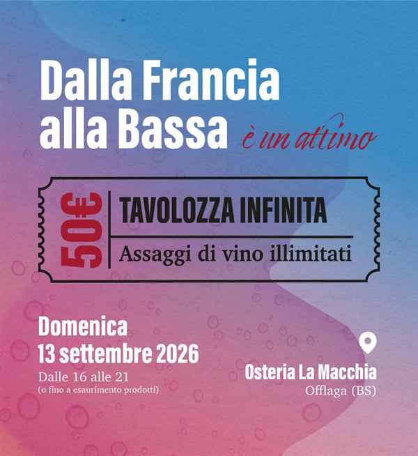 Ticket TAVOLOZZA INFINITA Assaggi Illimitati Domenica 13 Settembre